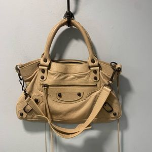 Balenciaga Paris Tan City Classic Stud Bag.